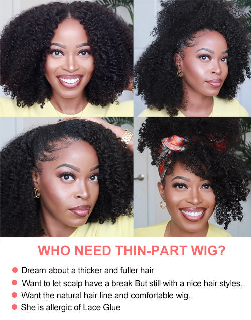 Jessies Wig Flash Deal $130 20" Kinky Curly V Part Wig Glueless Machinemade Human Hair Wig