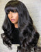 Jessies Wig Body Wave 13x6 Lace Front Wig With Bangs Full Machine Made Wig Brazilian Human Hair Wigs Glueless Wig