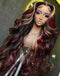 Jessies Wig Mixed Black With Red & Blonde Highlights Colorful Loose Wave Glueless 13x4 Lace Front Wig