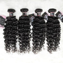 CurlyMe Water Wave Virgin Human Hair 4 Bundles with 13x4 Frontal Natural Black