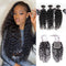 CurlyMe Water Wave Virgin Human Hair 3 Bundles With 4x4/5x5 Closure Natural Black