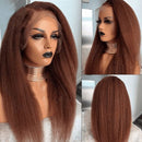 Aligrace 13x4 Lace Kinky Straight Wig Reddish Brown Color