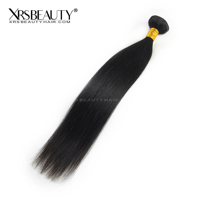 Xrs Beauty Hair 1 Piece Yaki Straight Brazilian Hair Virgin Human Hair Bundle [WEFT08]