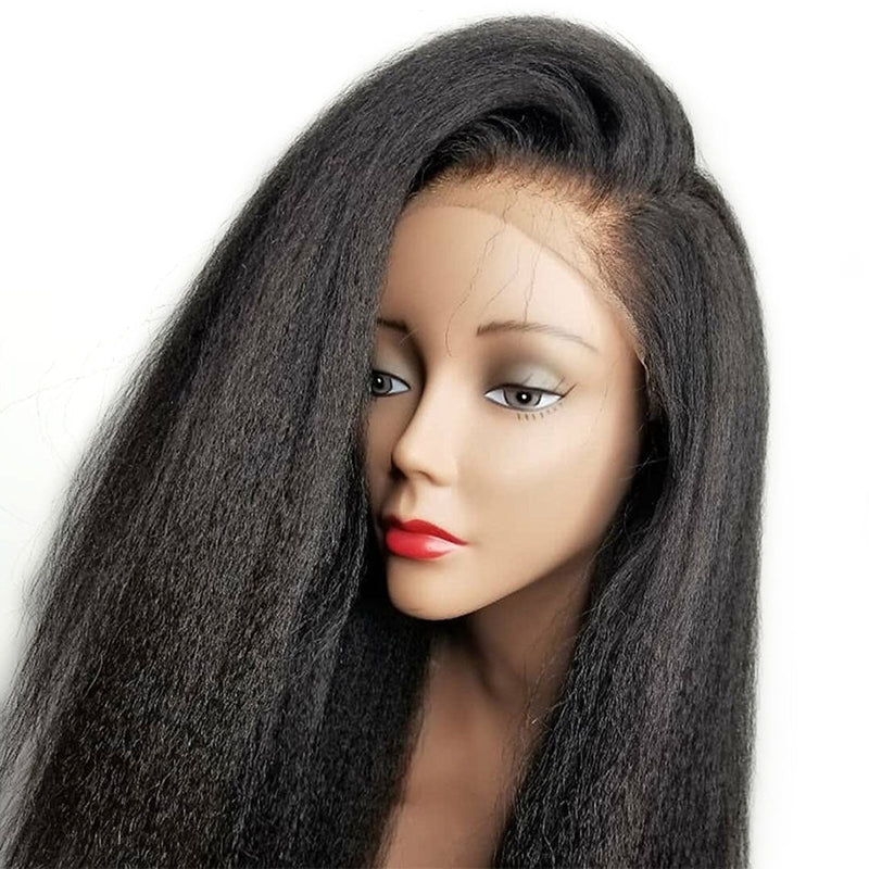 Dola Hair Yaki Straight Fake Scalp Lace Front Wig Human Hair